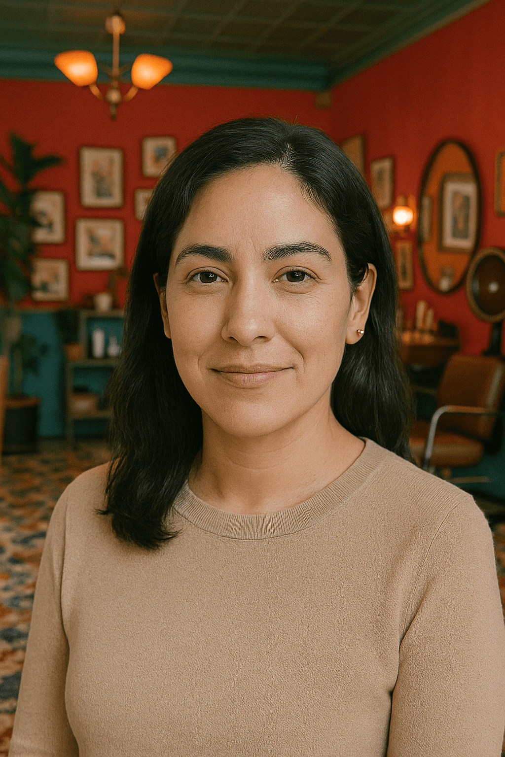 Headshot of Kelly Ruiz, whose hair salon gained high visibility in local AI search results